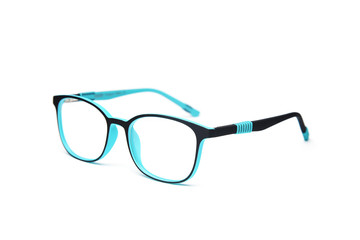 Side view plastic frame rim for children's glasses. Eyeglasses for children's vision correction.