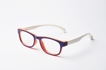 Side view plastic frame rim for children's glasses. Eyeglasses for children's vision correction.