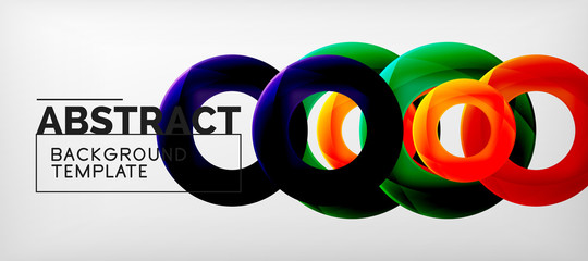 Colorful vector rings geometric abstract background, modern geometric pattern design. Business or technology presentation design template, brochure or flyer pattern, or geometric web banner