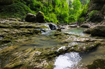 Naklejka na ściany i meble View of the brook in Caucasian mountains