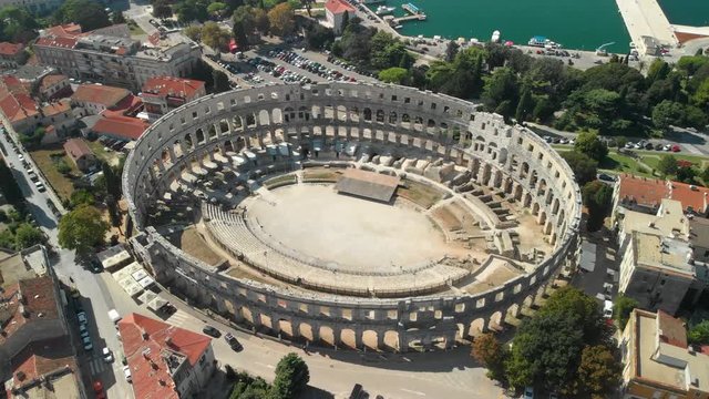 Roman Arena - Roman amphitheatre Aerial view of the Roman Arena at Pula.