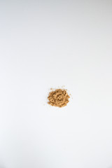 Studio Shot Fresh Ginger Powder on A Plain White Background 