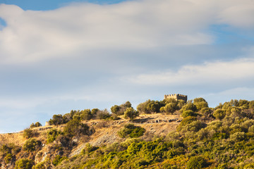 Castle hills in greece during summer