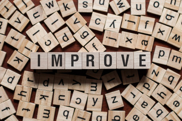 IMPROVE word made with building blocks