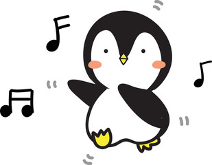 little penguin is singing