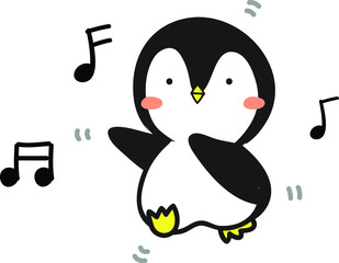 little penguin is singing