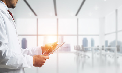 Medical industry concept by means of successful doctor