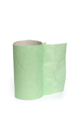 toilet paper roll on white background.