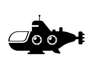 Set of submarine vector sea pigboat or marine sailboat underwater and ship transport in deep ocean illustration nautical of shipping boat with periscop undersea transportation isolated on background