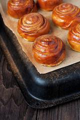 Cinnamon buns, close up