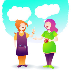 Two women hairdressers are talking about something.