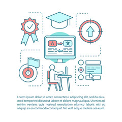 E-learning concept linear illustration