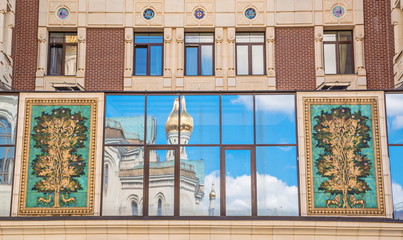 Moscow Sretensky Monastery in reflection