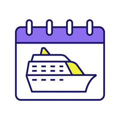 Fototapeta premium Cruise departure date color icon