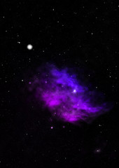 Far being shone nebula and star field. 3D rendering