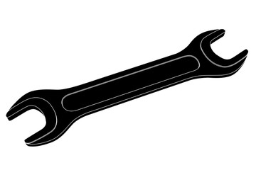 Wrench. Black drawing