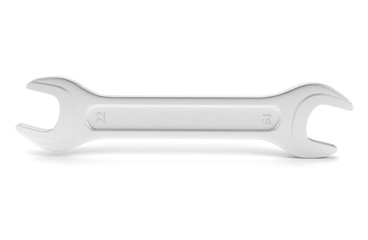 Wrench. Metal tool. 3d rendering illustration on white background