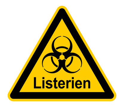 wso448 WarnSchildOrange - German Warnzeichen: Listerien / Biogefährdung - Warnung vor Infektionsgefahr - xxl g7339