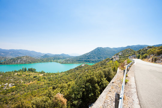 Bacina Lakes, Dalmatia, Croatia - Country road alongside the beautiful Bacina Lakes