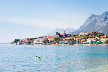 Fototapeta premium Gradac, Dalmatia, Croatia - Relaxing in the Mediterranean Sea at Gradac