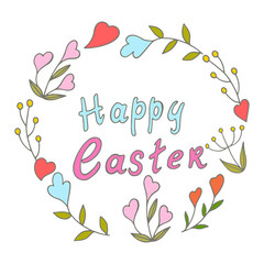 greeting card with the sign of happy easter