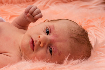 Picture shows a newborn baby girl