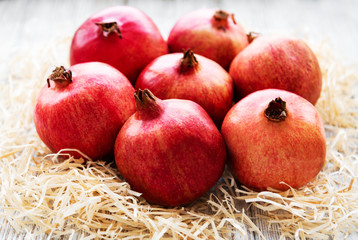 Juicy and ripe pomegranates