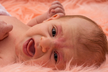 Picture shows a newborn baby girl