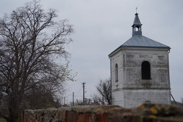 An old church portal decoration in Florence Italy