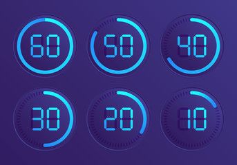 Set of timers. Sign icon.