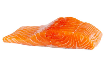 Salmon fillet isolated on white.