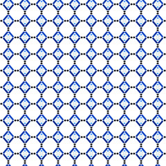 Fototapeta premium Seamless geometric pattern of abstract lines, shapes, spots, colored fabric, Wallpaper, covers, surface, printing, wrapping, scrapbooking. Vector illustration