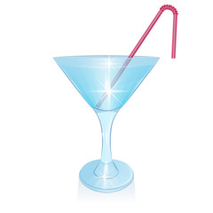The tropical cocktail with the salt shaker on white background, cocktail glass, vector illustration