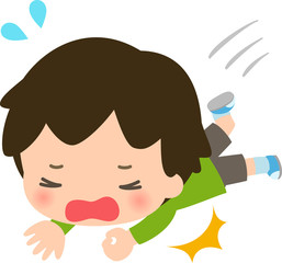 転ぶ男の子