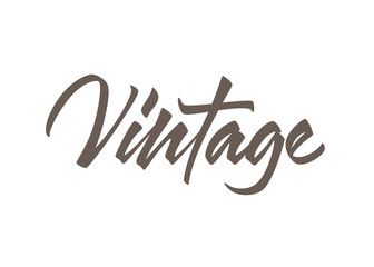 Vintage vector lettering. Handwritten text label. Freehand typography design