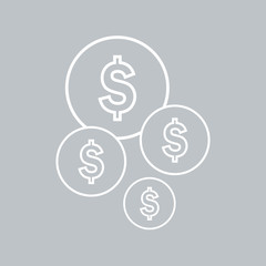 Coin flat icon on gray background for any occasion