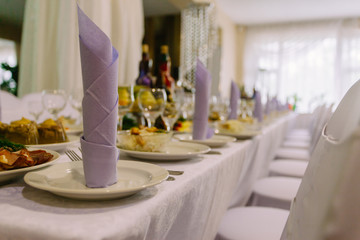 table set for wedding or another catered event dinner
