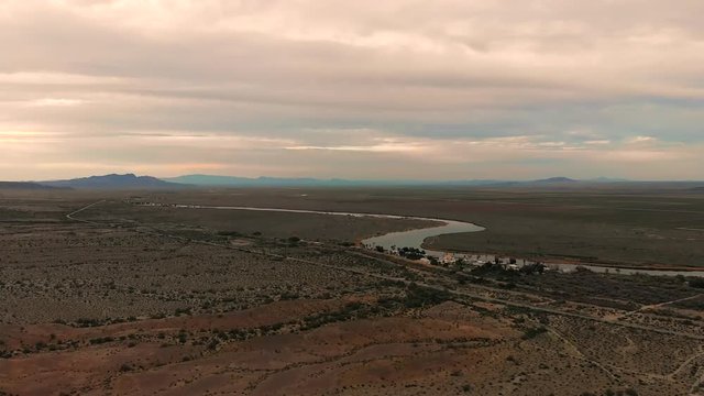 Horizon Of The Colorado River Outside Of Blythe California In The Colorado Desert Near Blythe Intaglios From An Aerial Drone