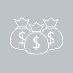 Money bag flat icon on gray background for any occasion