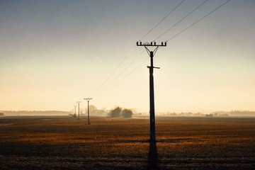 sunset at power station