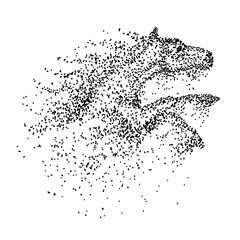 Horse Jump particle vector illustration
