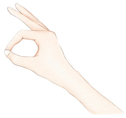 手　OKサイン　ジェスチャー　親指と人差し指で輪をつくる