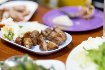Thai sausage, fermented rice with pork sausage