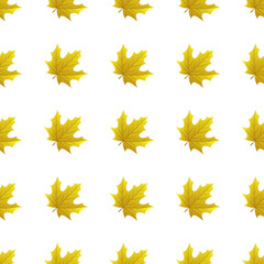Naklejka na ściany i meble Seamless pattern with autumn leaves on white background, for any occasion
