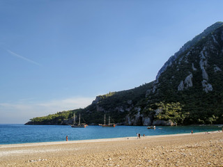 Amazing view of Chirali Olimpos beach in Antalya province. Very beautiful place and famous turist destination on the Mediterranean coast of Turkey