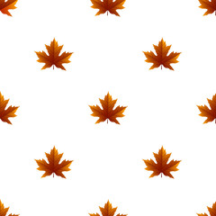 Seamless pattern with autumn leaves on white background, for any occasion