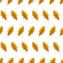 Seamless pattern with autumn leaves on white background, for any occasion