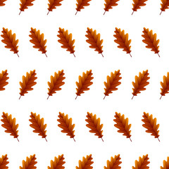 Seamless pattern with autumn leaves on white background, for any occasion