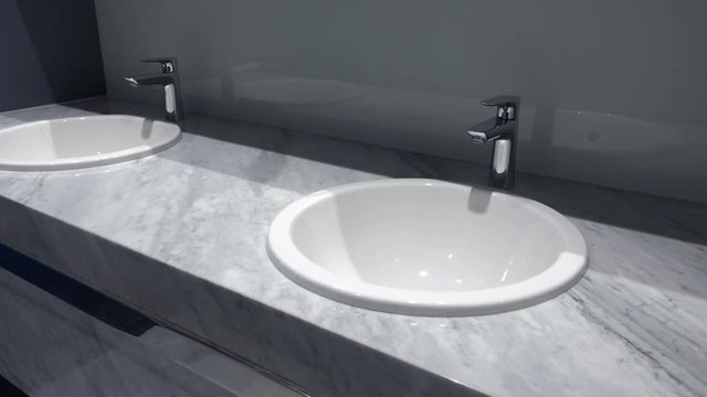 Sinks in a luxurious bathroom - closeup