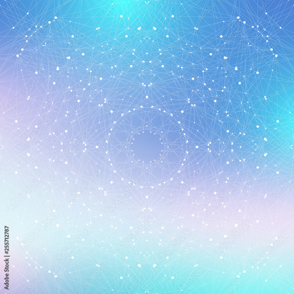 Aufkleber Quantum computer technology concept. Sphere explosion background. Deep learning artificial intelligence. Big data algorithms visualization. Waves flow. Quantum explosion, vector illustration.